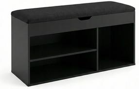 Apavu plaukts Tria, melns krās., 30 cm x 80 cm x 43 cm