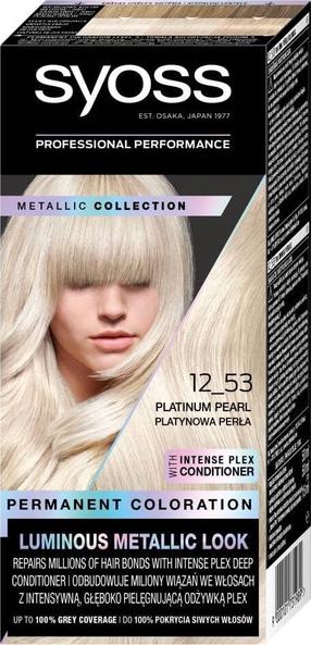 Plaukų dažai Syoss Permanent Color Metallic Collection, platinum pearl sp., 12-53