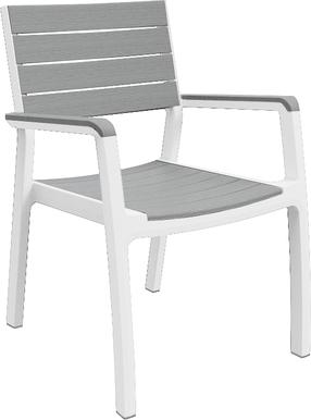 Стулья на открытом воздухе Keter Harmony 236052, белый цв./серый цв., 59 см x 60 см x 86 см