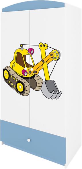 Vaikiška spinta Kocot Kids Babydreams Digger, mėlyna sp./balta sp., 90 cm x 52 cm x 175.5 cm