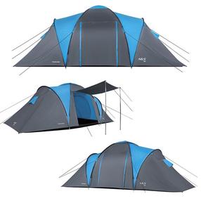 Telts 6 personām Nils Camp NC6031, zila krās./pelēka krās., 570 cm x 210 cm x 200 cm