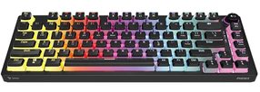 Bezvadu spēļu tastatūra Savio Phenix RED PUDDING Gateron Red Pro, EN, melna krās.