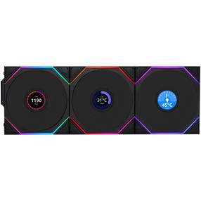 Oro aušintuvas korpusui Lian Li UNI FAN TL Wireless LCD 3-pack, 124 mm x 120 mm