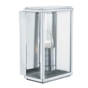 Уличный настенный светильник Searchlight 8204SS, 60Вт, E27, IP44, серебристый цв., 16 см x 25 см