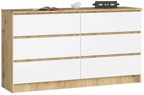 Комод Akord Furniture Factory K140, белый цв./artisan oak цв., 77 см x 138 см x 40 см