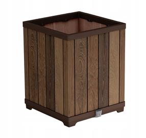 Lillepott Keter Deco Square Tall, plastik, 45.5 cm x 45.5 cm, pähklipuu v.