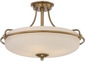 Šviestuvas lubų Elstead Lighting Griffin QZ-GRIFFIN-SFM-WS, E27, 4 x 60 W, balta sp. / žalvario sp., 42,2 x 42,2 cm