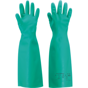 Darbo pirštinės chemikalams Ansell Sol-Vex 37-185/090, suaugusiems, žalia sp., 10