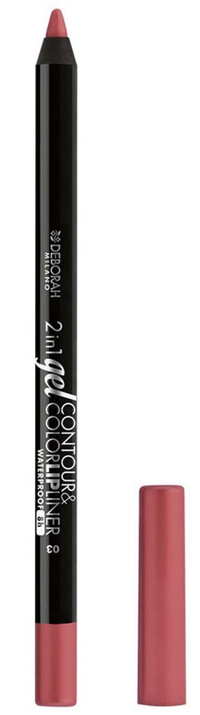 Lūpų pieštukas Deborah Milano 2in1 Gel Contour&Color, 1.3 g, 03 dusty pink
