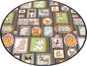 Vonios grindų kilimėlis Foutastic Callatte 359CHL4623, įvairių spalvų, 140 cm x 140 cm, Ø 140 cm