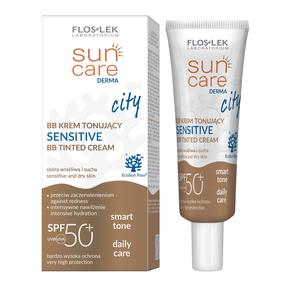 Крем для ухода за загаром для лица Floslek Sun Care City BB Toning Sensitive SPF50+, 30 мл