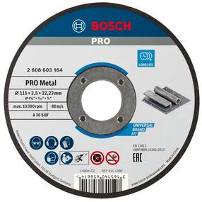 Pjovimo diskas kampiniam šlifuokliui Bosch Pro, 115 mm x 2.5 mm x 22.23 mm