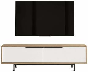 Televizoriaus spintelė Kalune Design ON1-SW, ąžuolo sp./balta sp., 35.5 cm x 160 cm x 45.1 cm