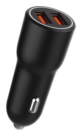 Automobilinis įkroviklis Gembird A2QC36, 2 x USB 3.0 Type A, juoda sp., 36 W