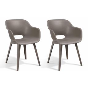 Prekė su pažeista pakuote. Kėdžių rinkinys Keter Allibert Akola Set of 2 seats 422805, ruda/pilka, 56.7 cm x 55.2 cm x 80.1 cm