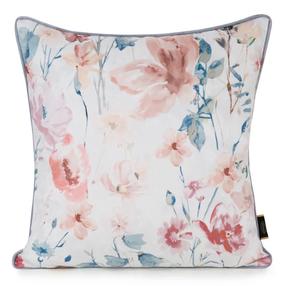 Dekoratīvs spilvena pārvalks Velvet 156, zila krās./balta krās./rozā krās., 45 cm x 45 cm