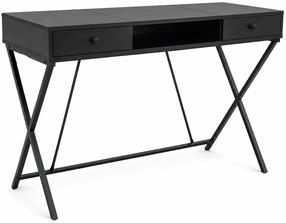 Rašomasis stalas su stalčiais Akord Furniture Factory Crossline, 50 cm x 120 cm, 80.5 cm, juoda sp.