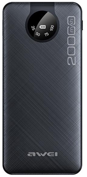 Lādētājs-akumulators (Power bank) Awei P134K, 20000 mAh, melna krās.
