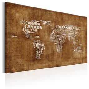 Kamštinė reprodukcija Artgeist The Lost Map [Cork Map - Italian Text] PINNWAND097, 60 cm x 40 cm
