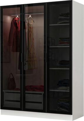 Spinta Kalune Design Kale 2273, balta sp./juoda sp., 135 cm x 52 cm x 190 cm