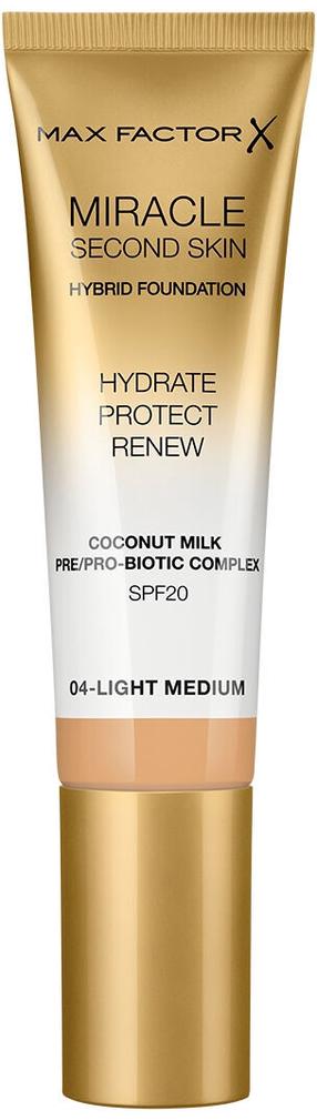 Šķidrā grima bāze Max Factor Miracle Second Skin, 04 light medium, 30 ml