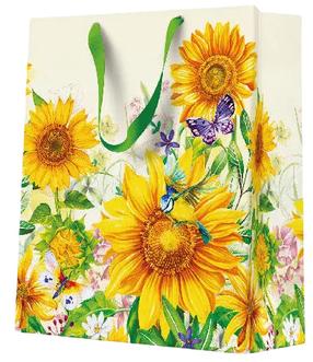 Dāvanu kaste Paw Decor Collection Medium Wild Sunflowers, 20 cm x 25 cm x 10 cm, dzeltena krās.