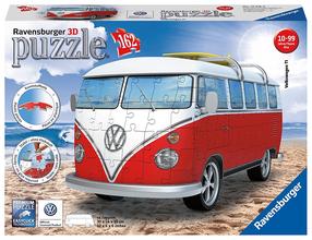 3D dėlionė Ravensburger Volkswagen Bus T1 12516, 31 cm x 7 cm, 162 vnt., įvairių spalvų