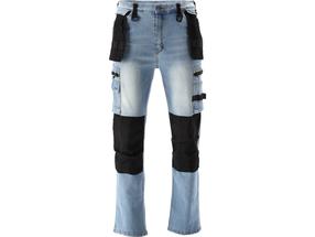 Darbo kelnės vyrams Yato Stretch YT-79054, juoda sp./žydra sp., 2XL dydis
