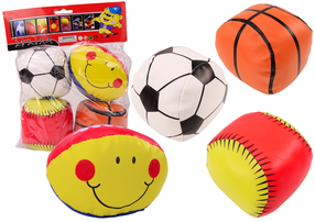 Kamuoliukų rinkinys beisbolo/futbolo/krepšinio Lean Toys Sports, 9 cm, 4 vnt.