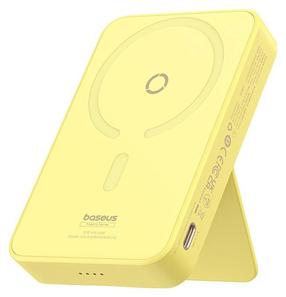 Зарядное устройство - аккумулятор Baseus MagPro, 5000 мАч, 15 - 20 Вт, желтый цв.