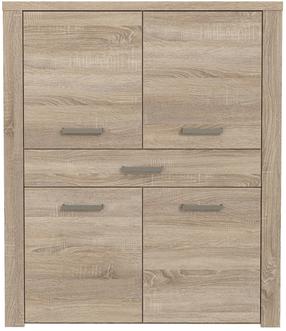 Komoda Forte PRTK423-D30, ąžuolo sp., 137.5 cm x 166.3 cm x 41.3 cm