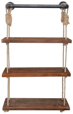 Sieninė lentyna Kalune Design GAR005, juoda sp./riešuto sp., 120 cm x 13 cm x 60 cm