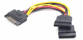 Vads Gembird SATA x2 to SATA SATA, SATA x 2, 0.15 m, melna krās.
