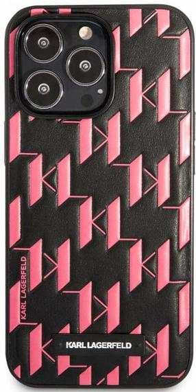 Telefoni ümbris Karl Lagerfeld Monogram Plaque Case, must v./roosa v., Apple