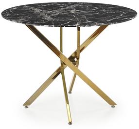 Stalas Raymond 2, aukso sp./juoda sp., 100 cm x 100 cm x 73 cm