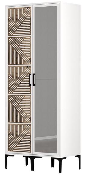 Spinta Kalune Design Kumsal PR, balta sp., 47.5 cm x 80 cm x 201.4 cm, su veidrodžiu