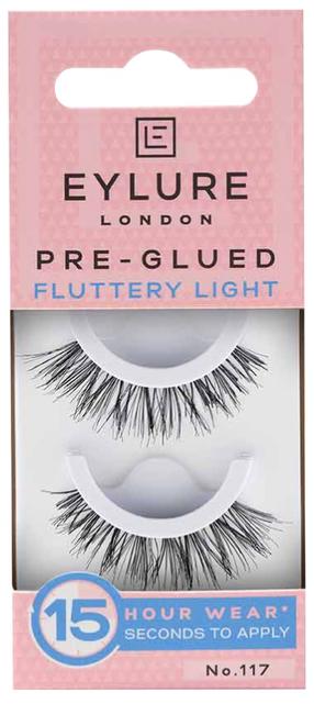 Накладные ресницы Eylure Fluttery Light Pre-Glued No.117, черный цв.