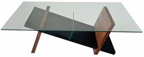 Kavos staliukas Kalune Design Livello, juoda sp./medžio sp., 65 cm x 105 cm x 31 cm