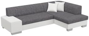 Kampinė sofa Fabio Sawana 05, Soft 17, balta sp./šviesiai pilka sp., dešininė, 167 x 268 cm x 73 cm