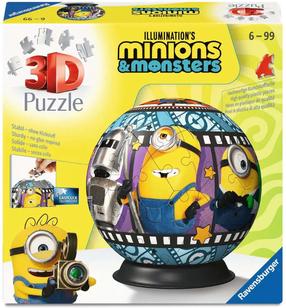 3D puzle Ravensburger 3D Minions Puzzleball, 13 cm x 13 cm, 72 gab.