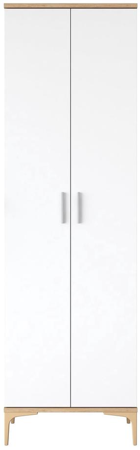 Spinta Kalune Design JE102 - 2790, balta sp./riešuto sp., 60 cm x 37.5 cm x 198.6 cm