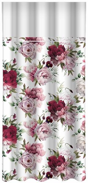 Dieninė užuolaida Mariall ZML-006, balta sp./bordo sp./rožinė sp., 160 cm x 270 cm