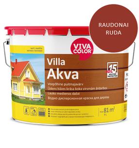 Fasāžu krāsa Vivacolor Villa Akva, sarkanbrūna krās., 9 l