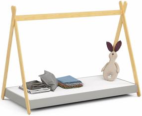 Vaikiška lova viengulė Akord Furniture Factory Gem, ruda/balta/pilka, 80 x 180 cm, be patalynės dėžės, su čiužiniu