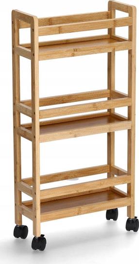 Vannas istabas ratiņu plaukts Zeller Bamboo Narrow, 360 mm x 150 mm x 740 mm