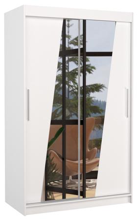 Riidekapp ADRK Texas 120, valge v., 58 cm x 120 cm x 200 cm, peegliga