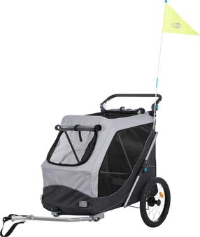 Velo piekabe suņiem Trixie L 12798, tērauds/poliesters, melna krās./pelēka krās.