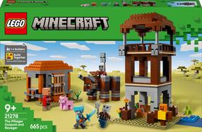 Конструктор LEGO® Minecraft Застава грабителей и опустошитель 21278, 665 шт.