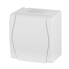 Розетка Elektro-Plast Hermes 2 1024-00, c заземлением, IP44, белый цв.