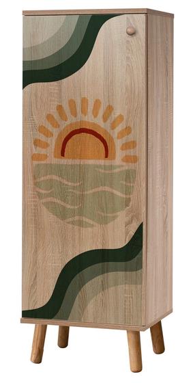 Batų spintelė Kalune Design Vegas S 930, ruda sp./geltona sp./žalia sp., 38 cm x 50 cm x 135 cm